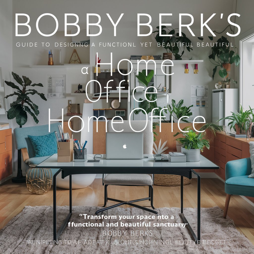 An eye-catching cover image for Bobby Berk's Guide to Designing a Functional Yet Beautiful Home Office features a stylish home office space. The room is filled with modern furniture, plants, and unique decor items.