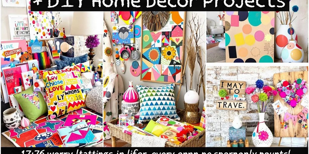  Colorful DIY home decor ideas in a cozy living room.