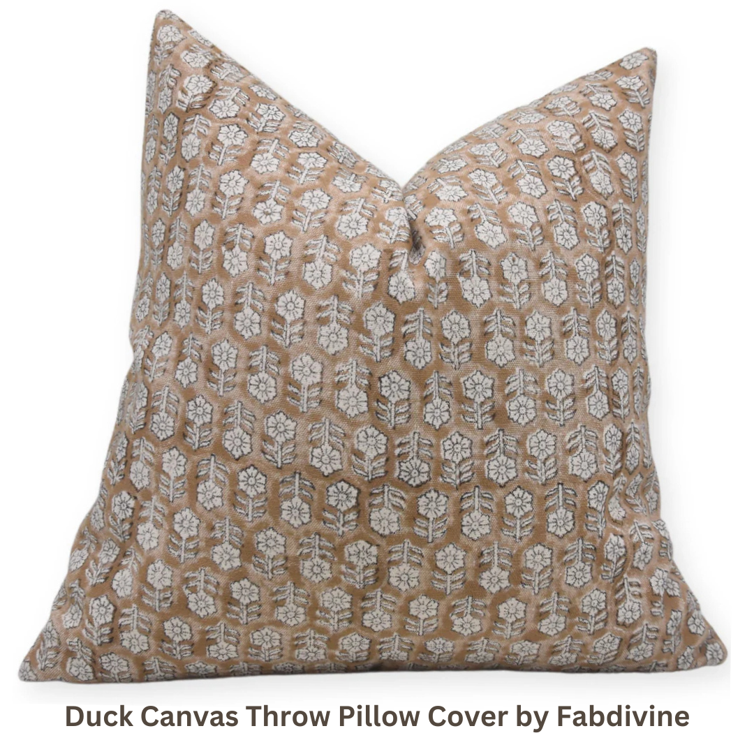 Duck Canvas Throw Pillow Cover by Fabdivine