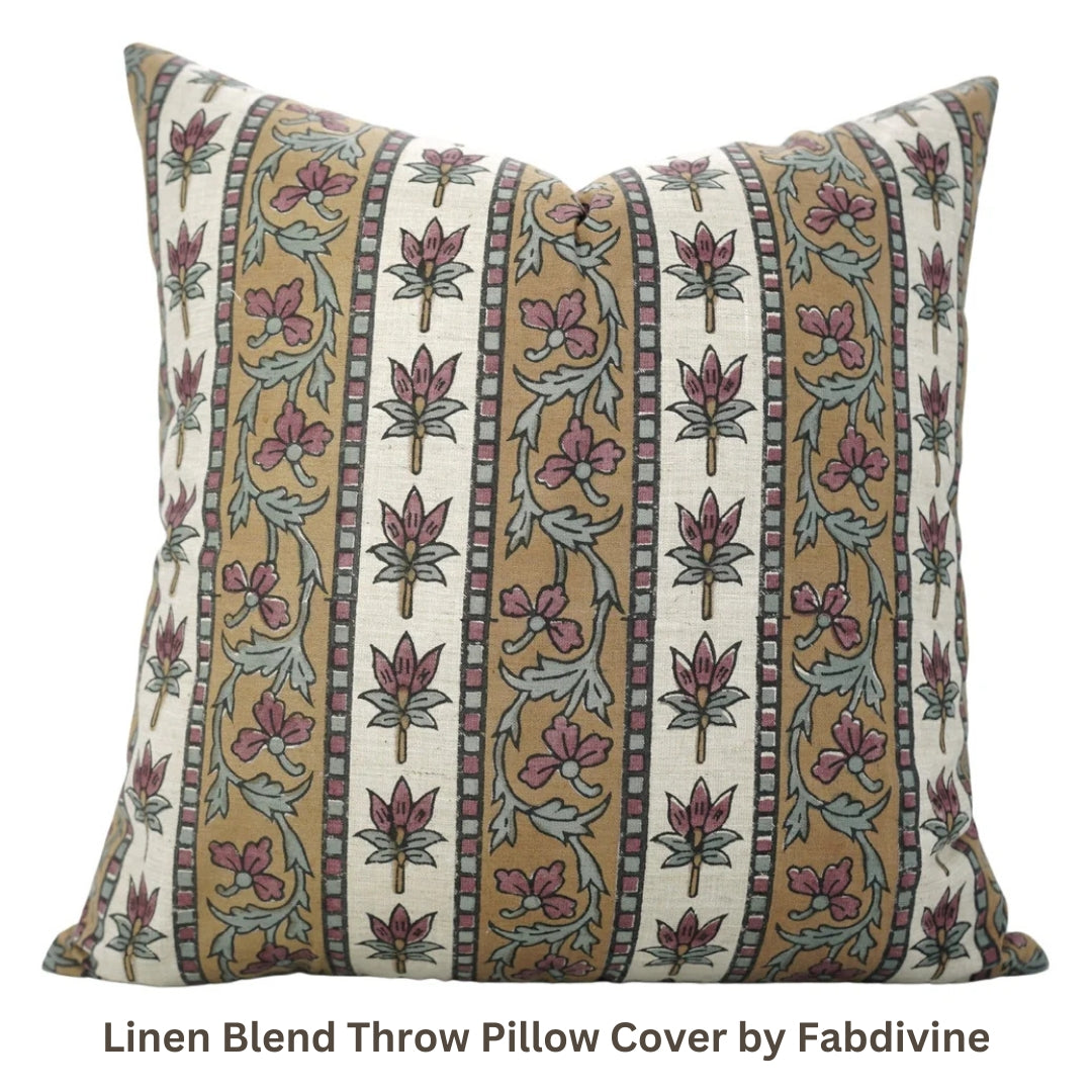 Decorative Linen Blend Throw Pillow Cover by Fabdivine