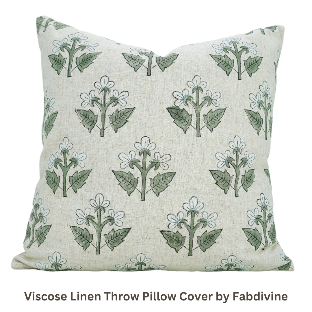 Viscose Linen Throw Pillow Cover by Fabdivine