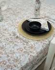 FLORAL PRINTED TABLE DECORATIVE DINING 100% COTTON COVER WITH NAPKINS - QUDRAT