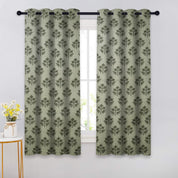 Floral Print Linen Blackout Curtains - Custom Handmade Window Treatments - Chahat