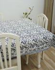 BLOCK PRINTED FLORAL HANDMADE DECORATIVE COTTON TABLE COVERING AND RUNNER - SEHJAN