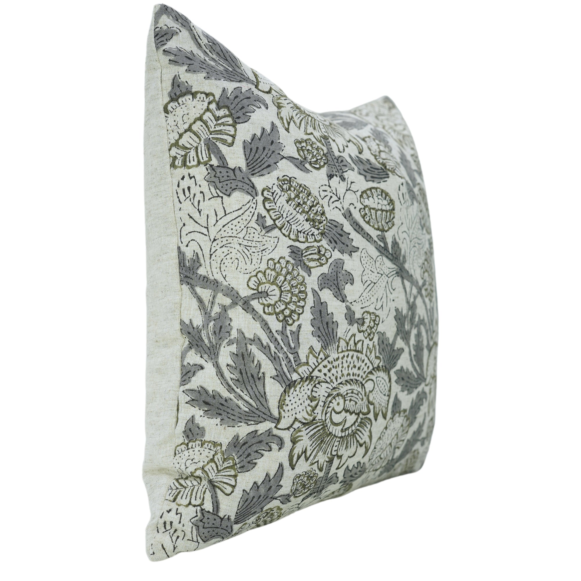 Block Print Viscous Linen Pillow Cover-Akashgnaga