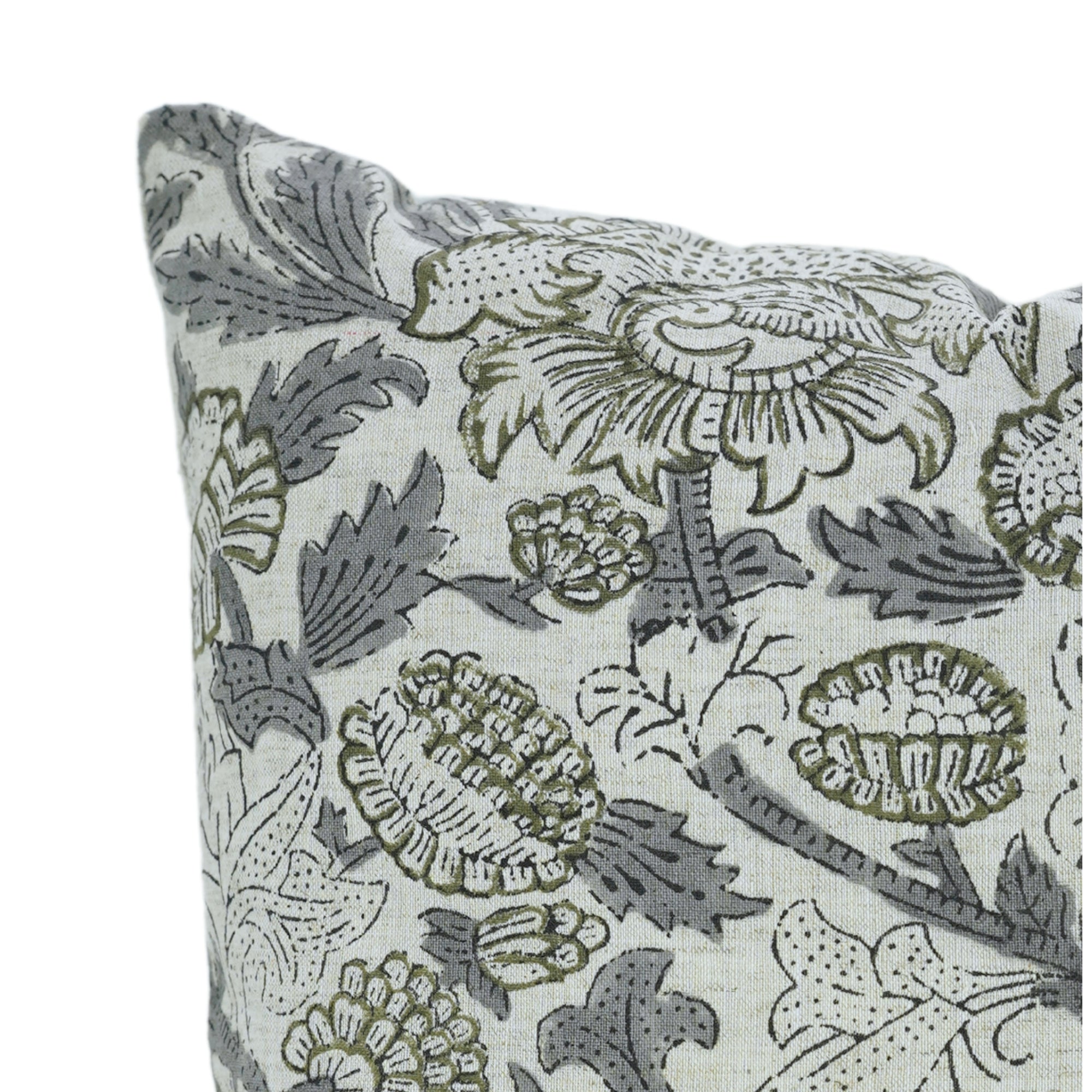 Block Print Viscous Linen Pillow Cover-Akashgnaga