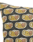 Elephant Handblock Printed Throw Pillow Covers for Couch - Black & Brown