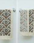 Handcrafted Cotton Waffle Towels Small Handblock Printed Towels For Hotels & Homes - Vanshika Gray