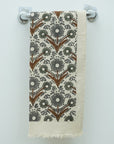 Handcrafted Cotton Waffle Towels Small Handblock Printed Towels For Hotels & Homes - Vanshika Gray