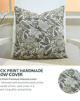 Block Print Viscous Linen Pillow Cover-Akashgnaga