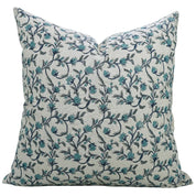 Block print Pillow cover for sofa, couch or bed- Pure Linen- PUSHPA VARSHA - Fabdivine