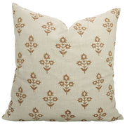 Block print Pure Linen throw pillow cover- CHAMELI - Fabdivine