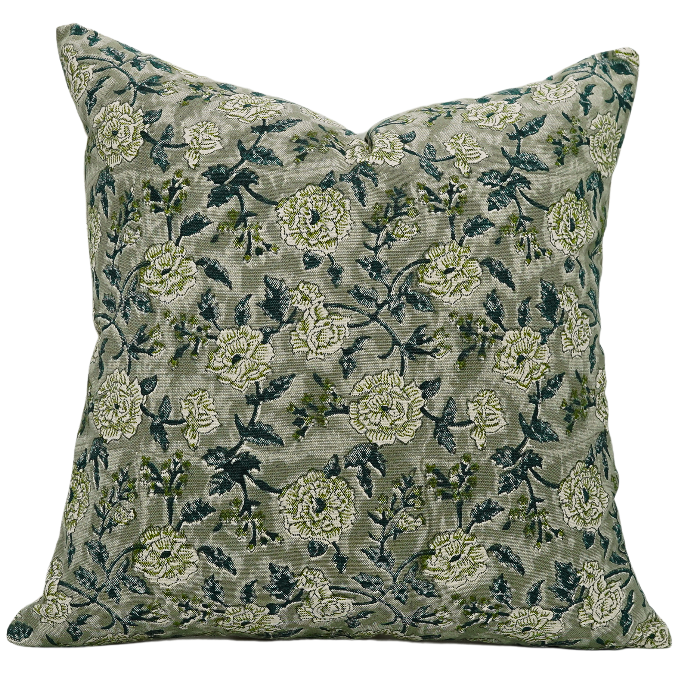 Block Print Linen Pillow Cover- RAMESHWARAM - FABDIVINE LLC