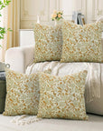 Throw Pillow Cover “Designer Collection Of Hand Block Print Cotton Satin Set Of 4- Mrignayani