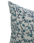 Block print Pillow cover for sofa, couch or bed- Pure Linen- PUSHPA VARSHA - Fabdivine