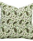 Handmade Floral Designer Lumbar Pillow Cover Thick Cotton Green - KERI JAAL By Fabdivine