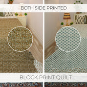 Brown And Gray Soft Cotton Quilts & Blankets – Medium weight & Block Printed