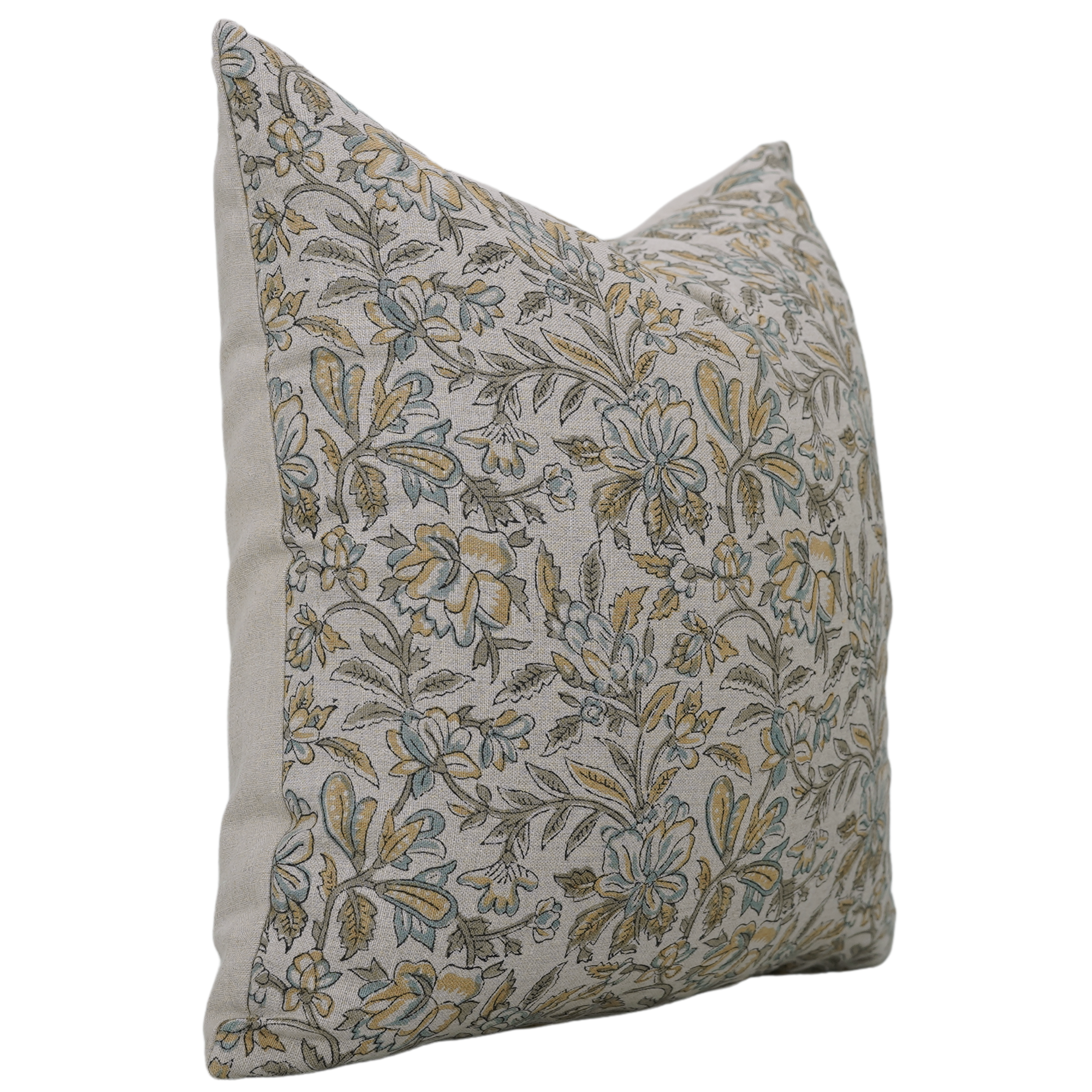 Block print Pillow cover for sofa, couch or bed- Pure Linen- KUDRAT - Fabdivine