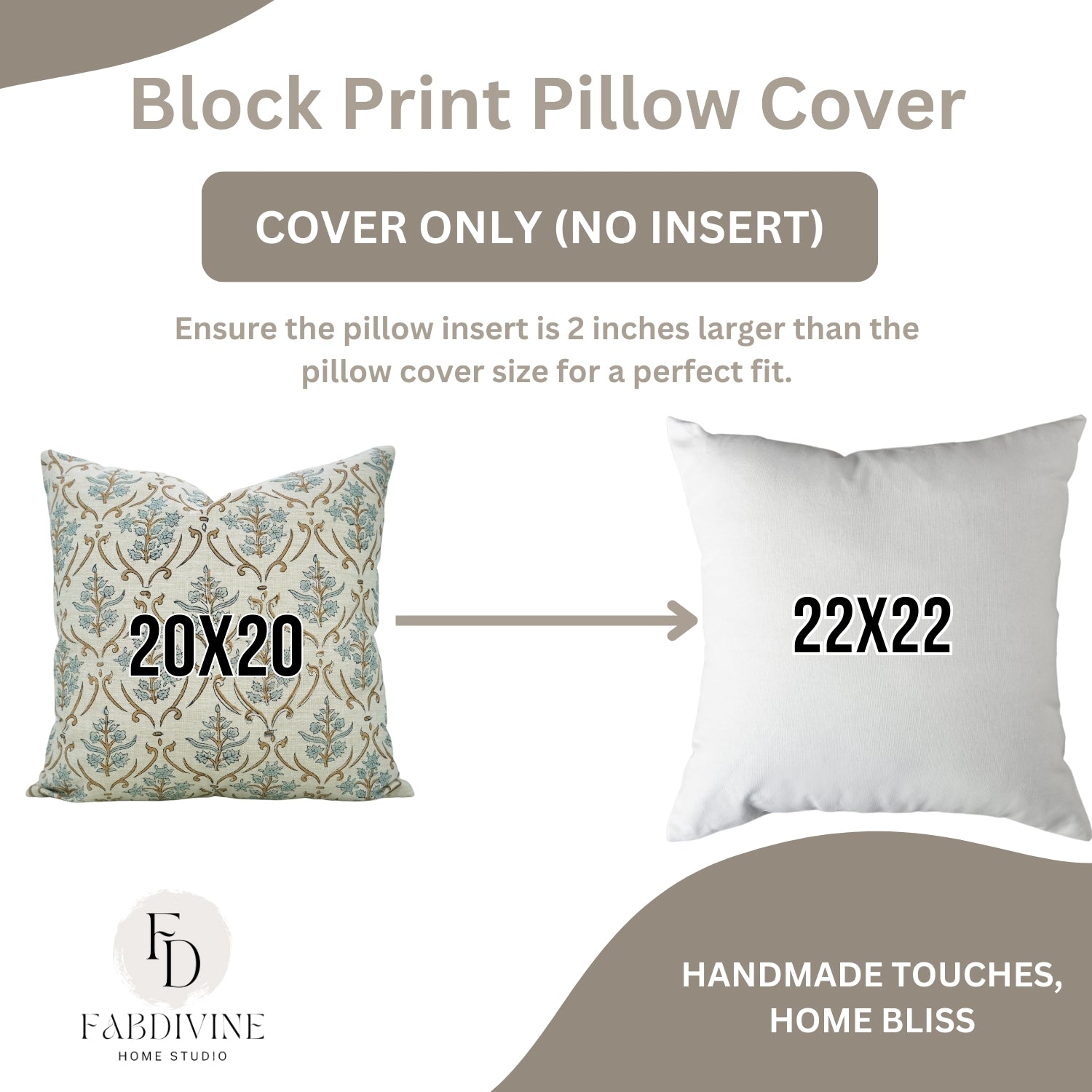 Block Print Linen Blend Pillow Cover-Vishal Pushpa