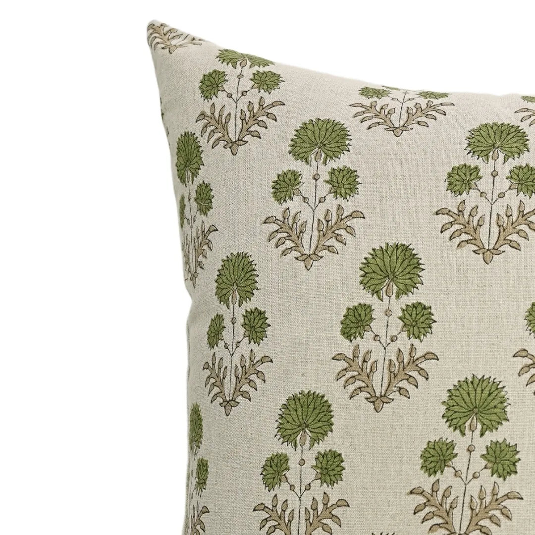 Block print Pure Linen throw pillow cover- RISHI - Fabdivine