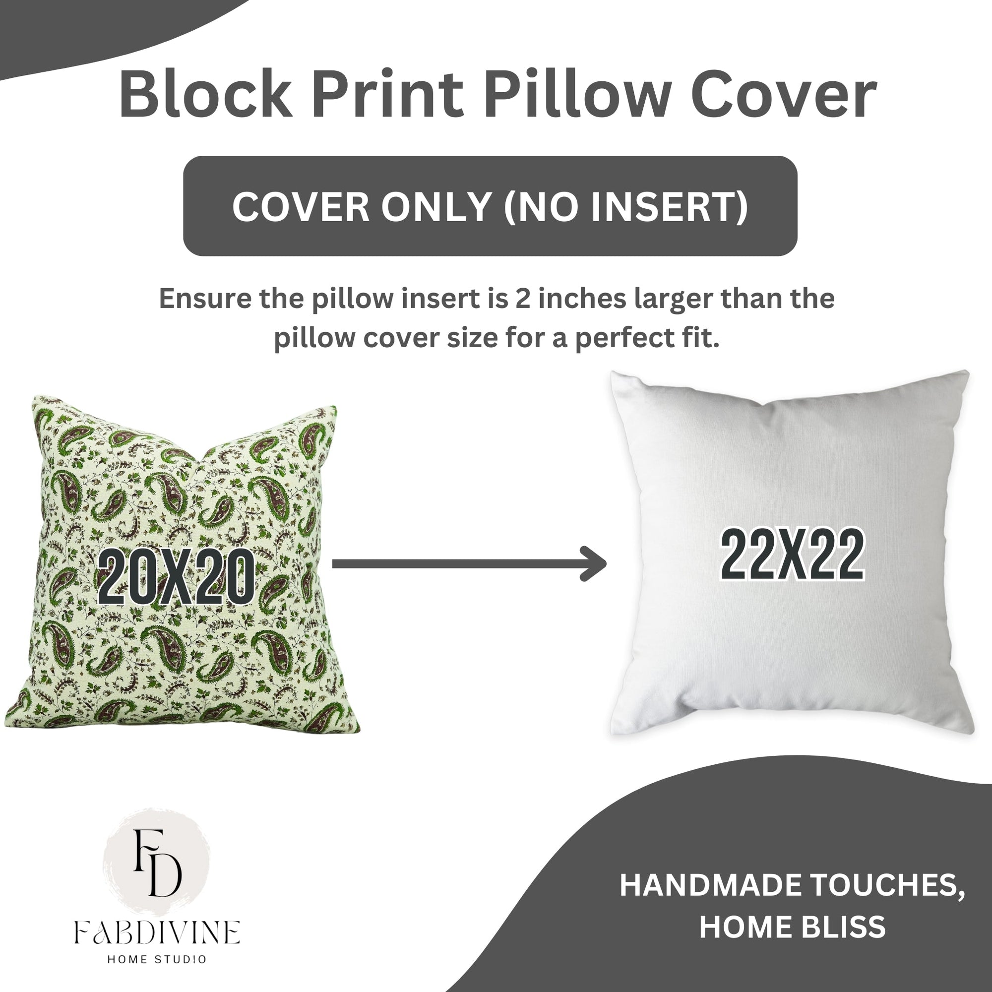 Handmade Floral Designer Lumbar Pillow Cover Thick Cotton Green - KERI JAAL By Fabdivine