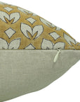 Titlee Mustard Floral Pure Linen Cushion Cover With Border – Elegant Handmade Home Accent By Fabdivine