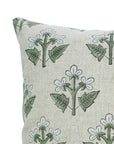 Desiger Elegant Floral Block Printed Viscous Linen Pillow Cover For Sofa - Chahat