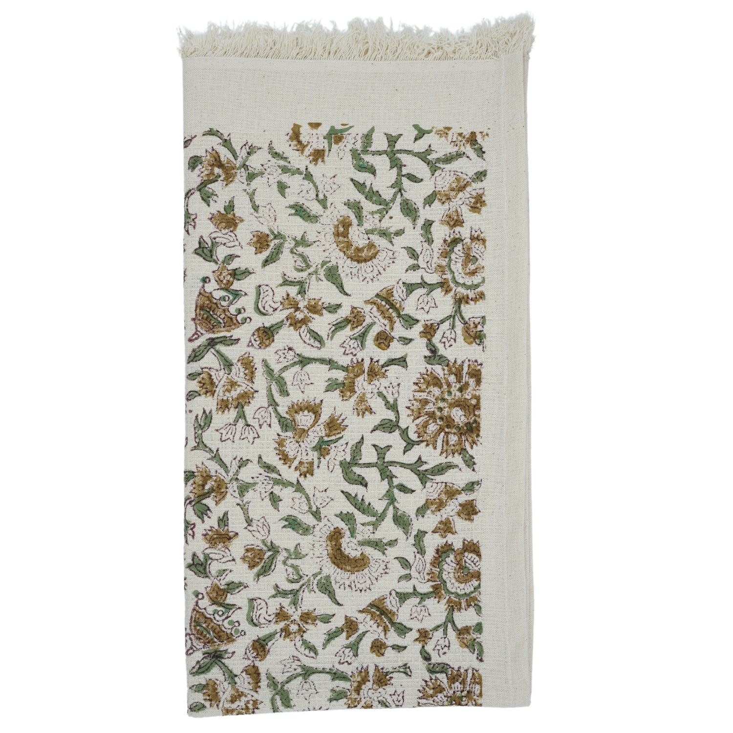 Handmade Floral Cotton Waffle Kitchen Hand Towels - Pusplata Brown Elegance By Fabdivine