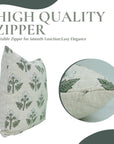 Desiger Elegant Floral Block Printed Viscous Linen Pillow Cover For Sofa - Chahat