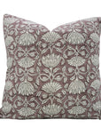 Handcrafted Viscose Linen Cushion Cases Ulta Kamal  – Brown & Gray Floral Block Printed