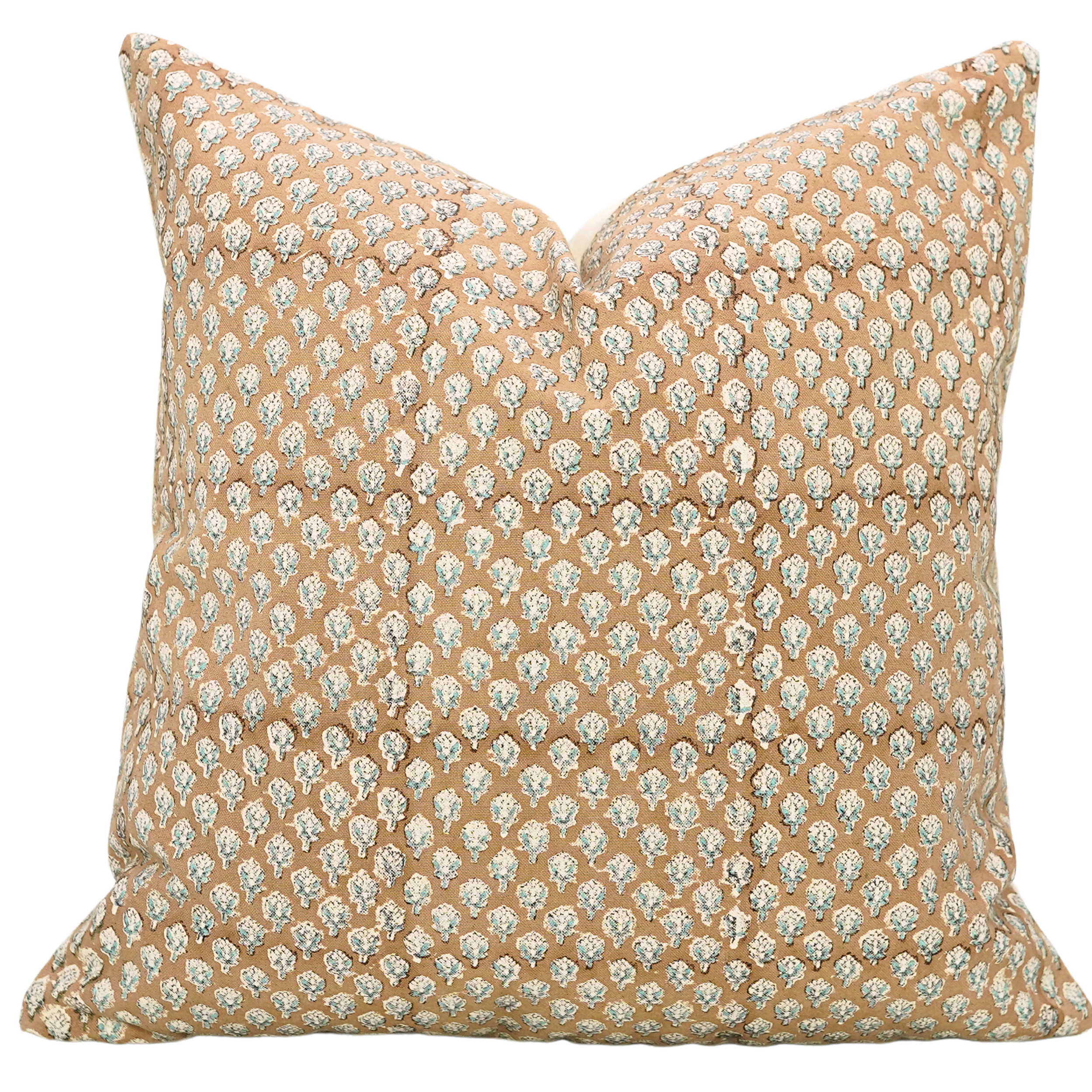 Block Print Linen Pillow Cover- MOGRA - FABDIVINE LLC