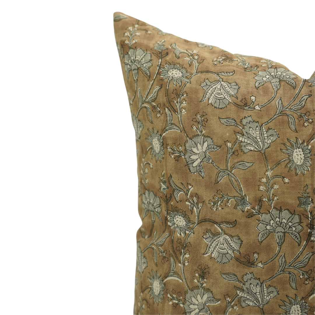 Block print Pillow cover for sofa, couch or bed- Pure Linen- NAYAAB - Fabdivine