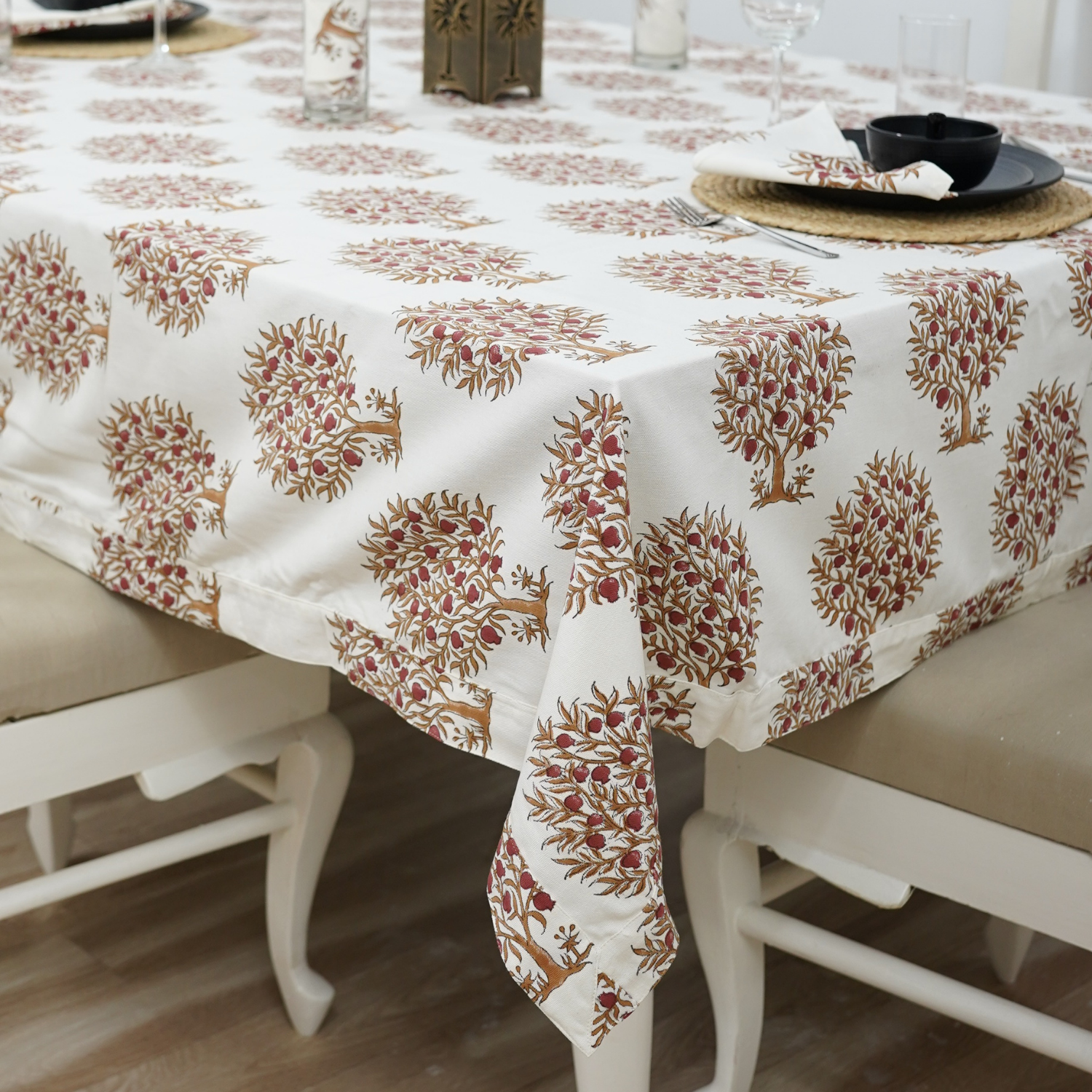 Thick Cotton White Table Cloth-Anar