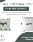 Desiger Elegant Floral Block Printed Viscous Linen Pillow Cover For Sofa - Chahat