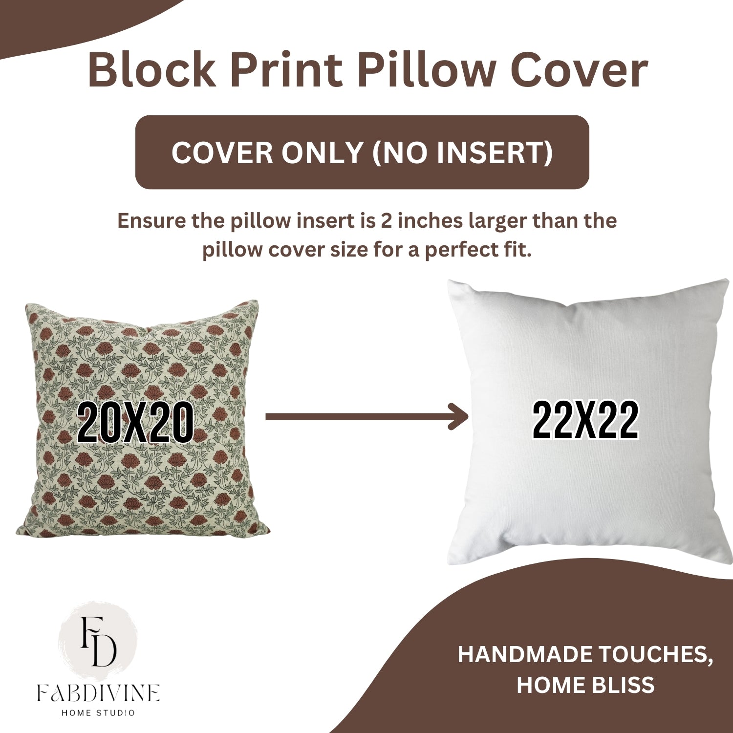 Hand Block Printed Throw Pillow Cover in Red - Premium Linen Blend