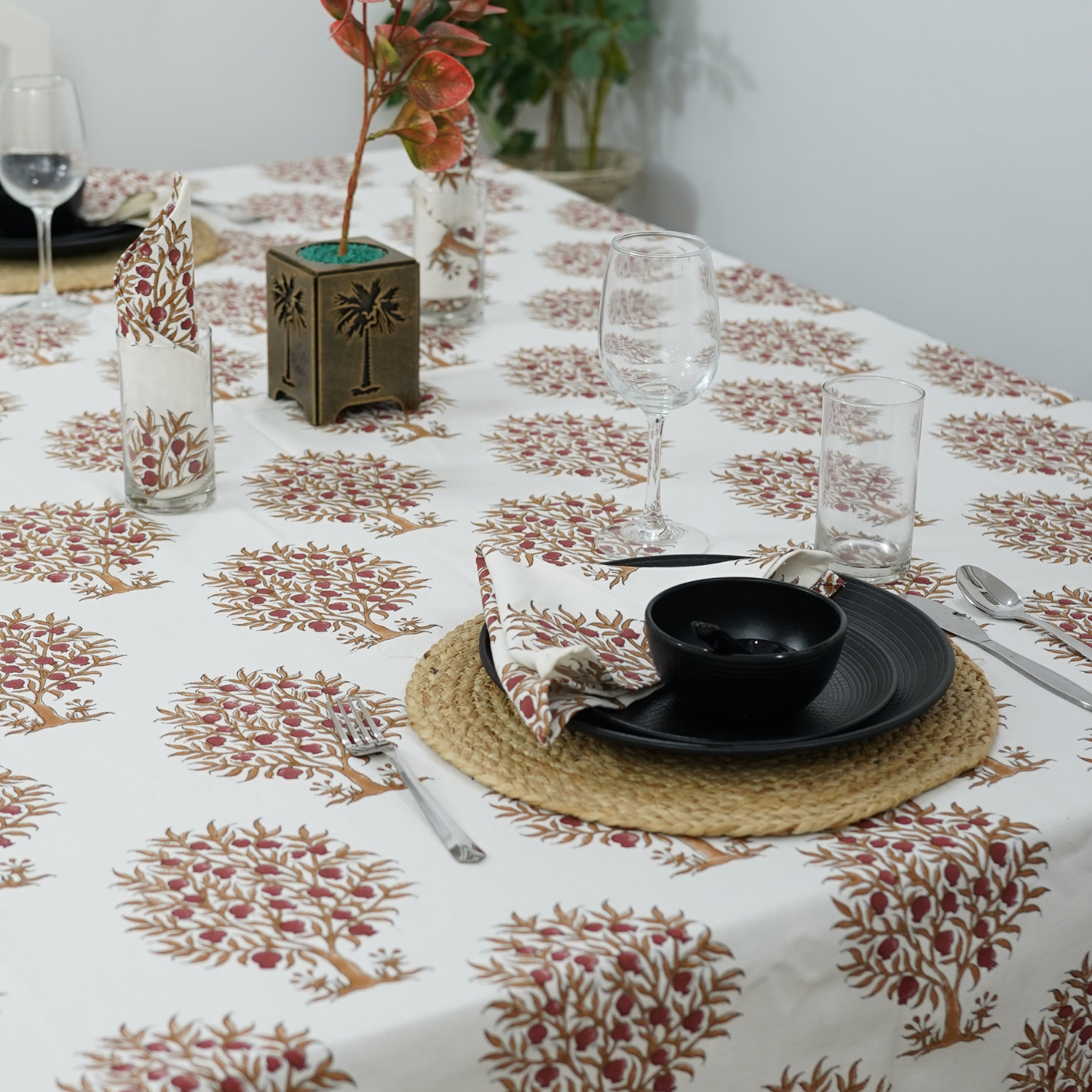 Thick Cotton White Table Cloth-Anar