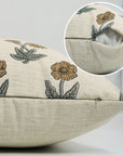 Boho Handblock Printed Cushion/Pillow Cover – Brown & Gray Linen Blend