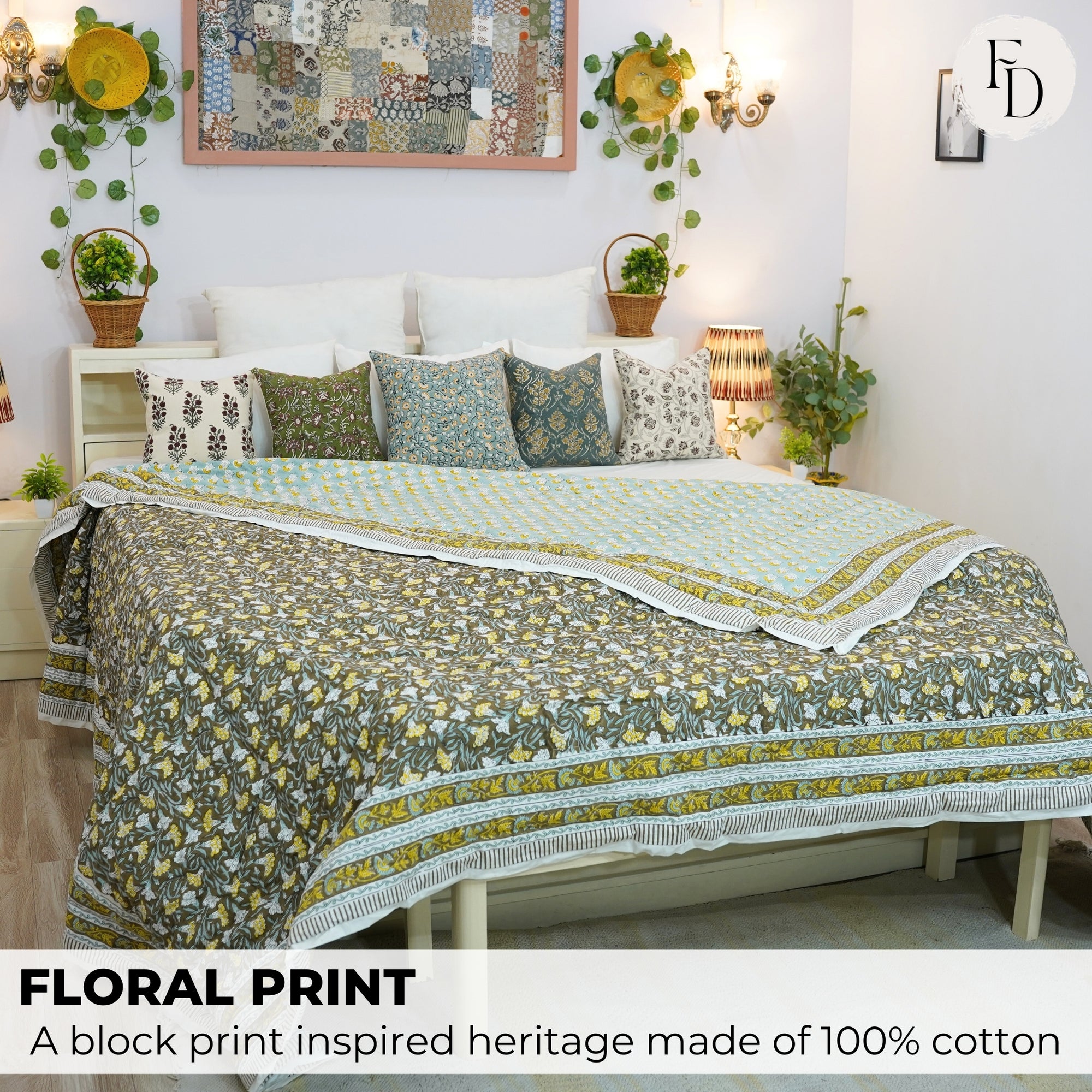 Cotton Quilts/Blanket – Mediumweight &amp; Block Printed