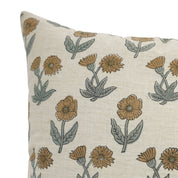 Boho Handblock Printed Cushion/Pillow Cover – Brown & Gray Linen Blend