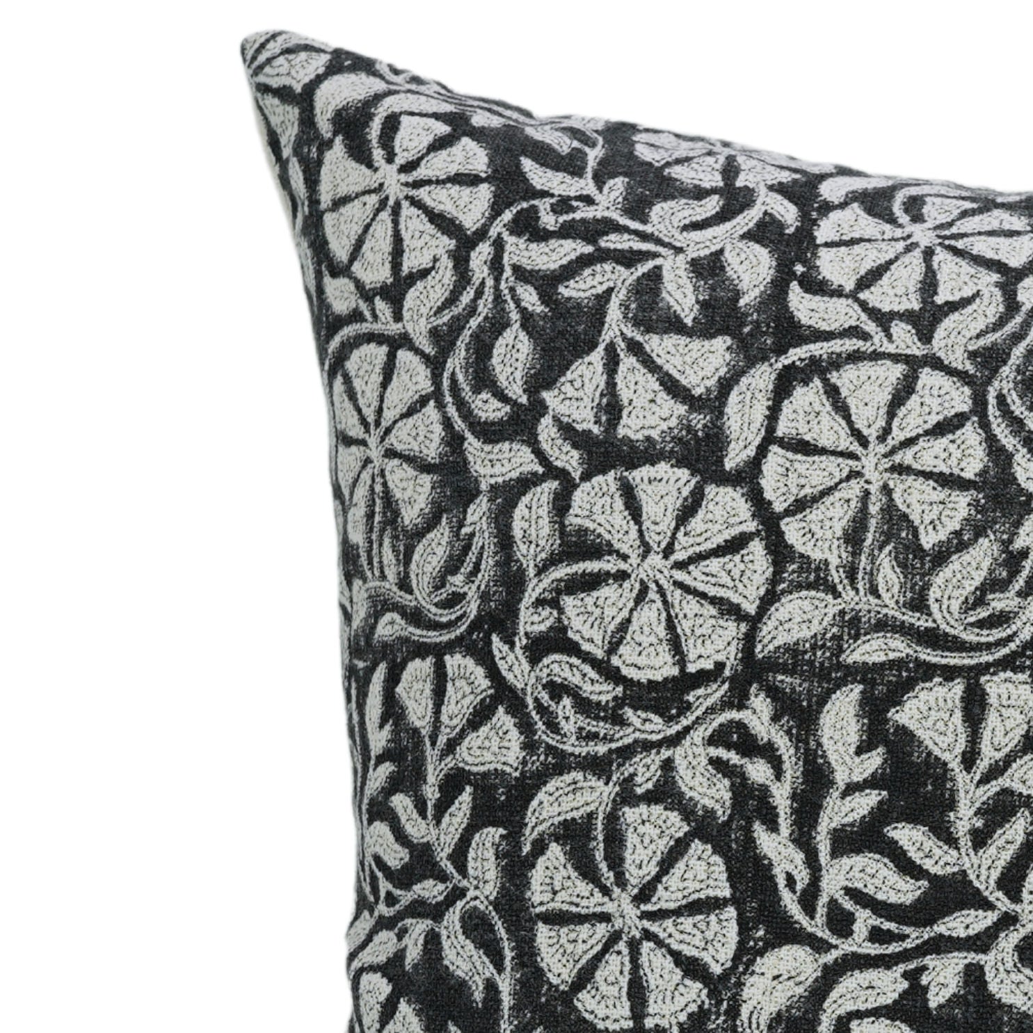 Block print Pillow cover for sofa, couch or bed- Off White Linen- RUDRAKSH - Fabdivine