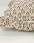 Block Print Thick Linen Frill Pillow Cover-Alia