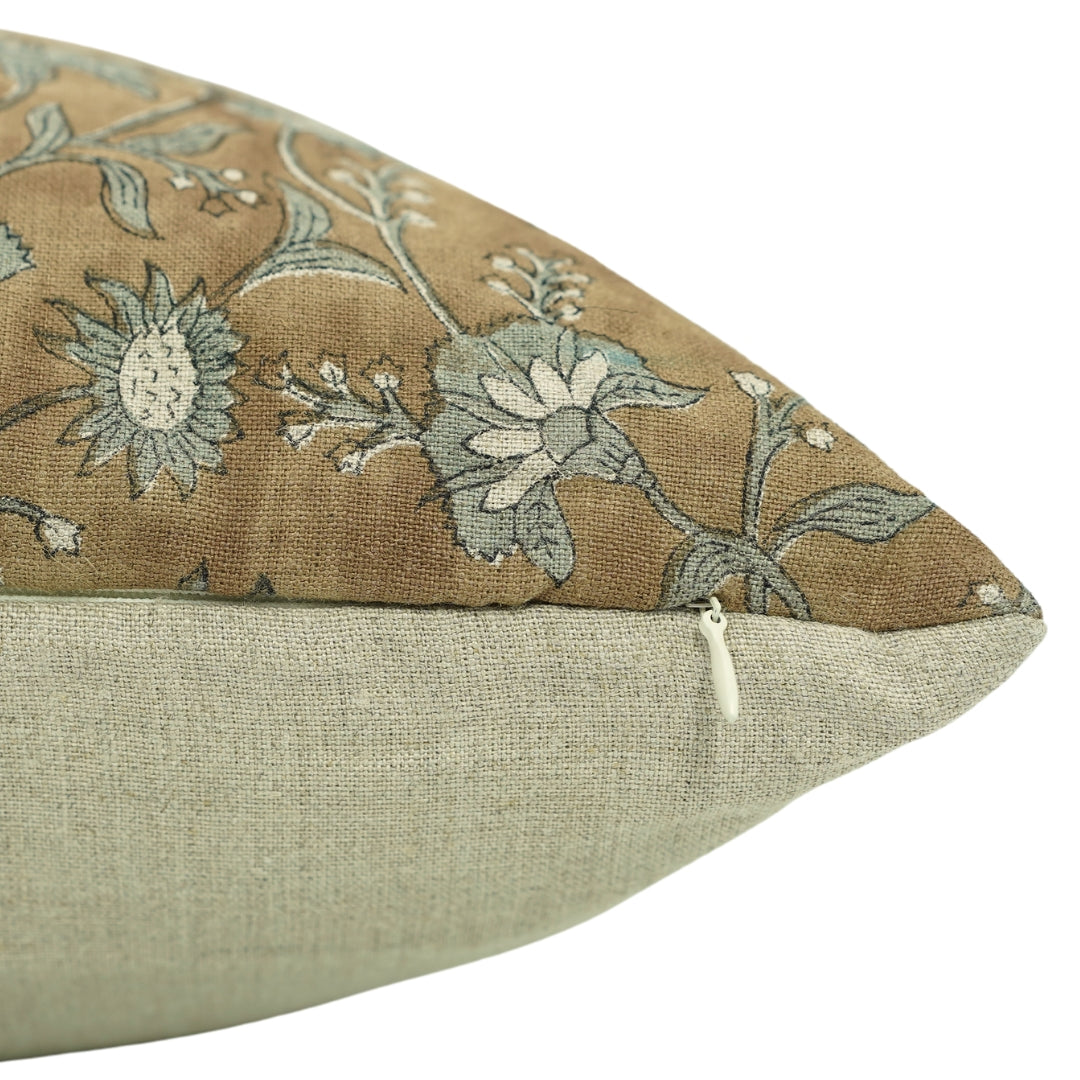 Block print Pillow cover for sofa, couch or bed- Pure Linen- NAYAAB - Fabdivine