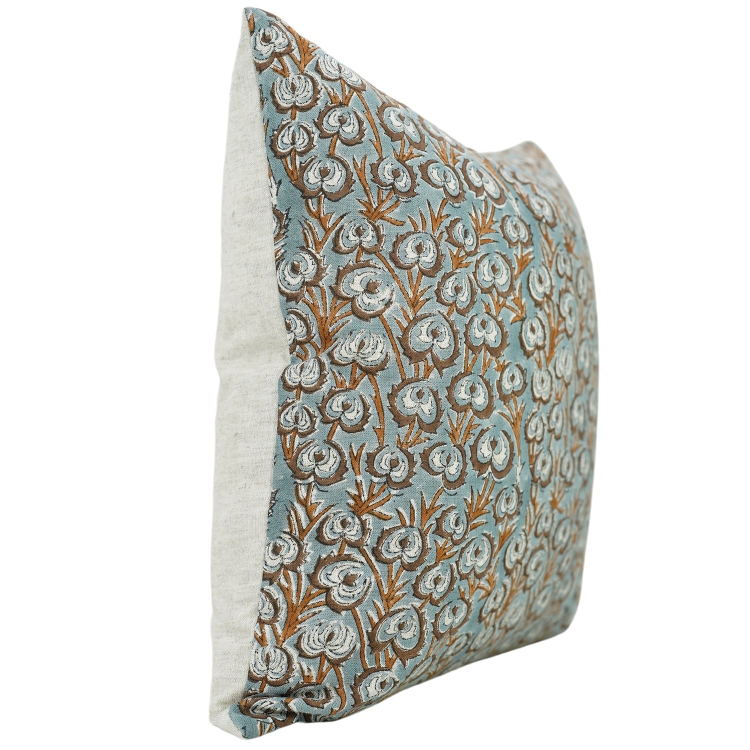 Block Print Viscous Linen Pillow Cover- Heart Wine