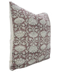 Handcrafted Viscose Linen Cushion Cases Ulta Kamal  – Brown & Gray Floral Block Printed