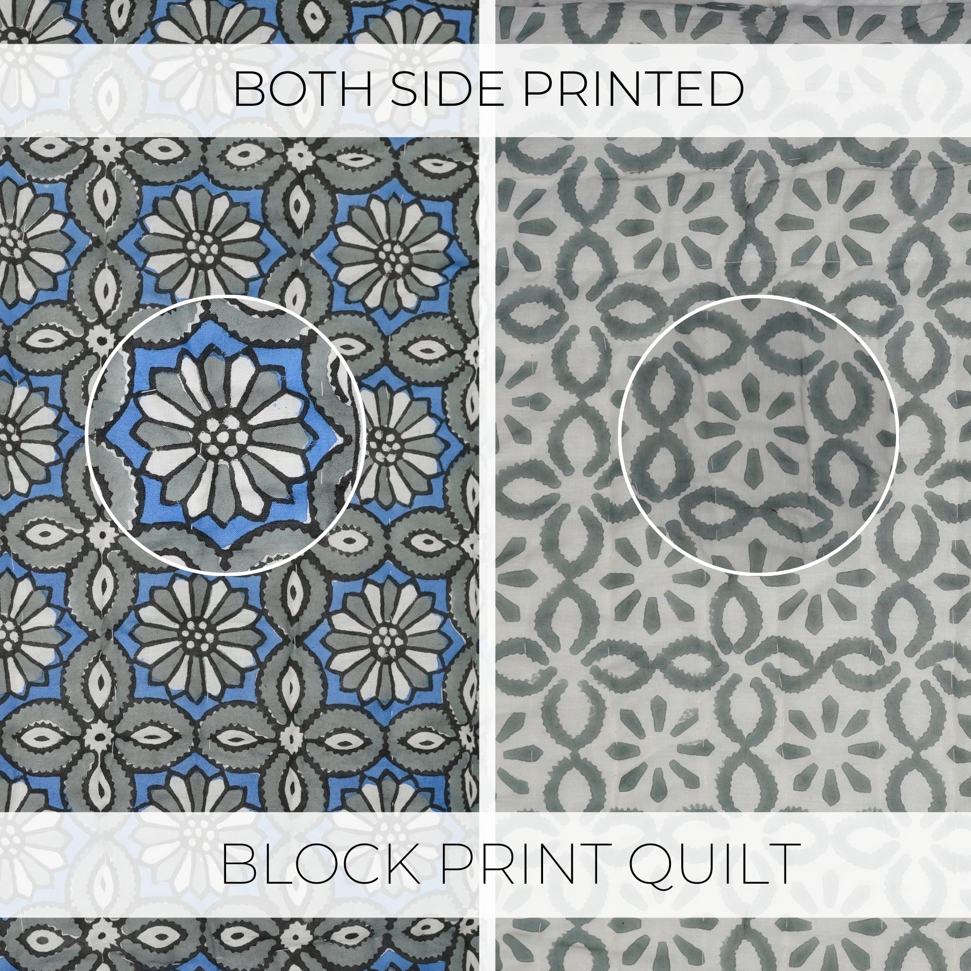 Handmade Block Print Cotton Quilt – Warm and Elegant