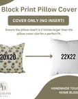 Boho Handblock Printed Cushion/Pillow Cover – Brown & Gray Linen Blend