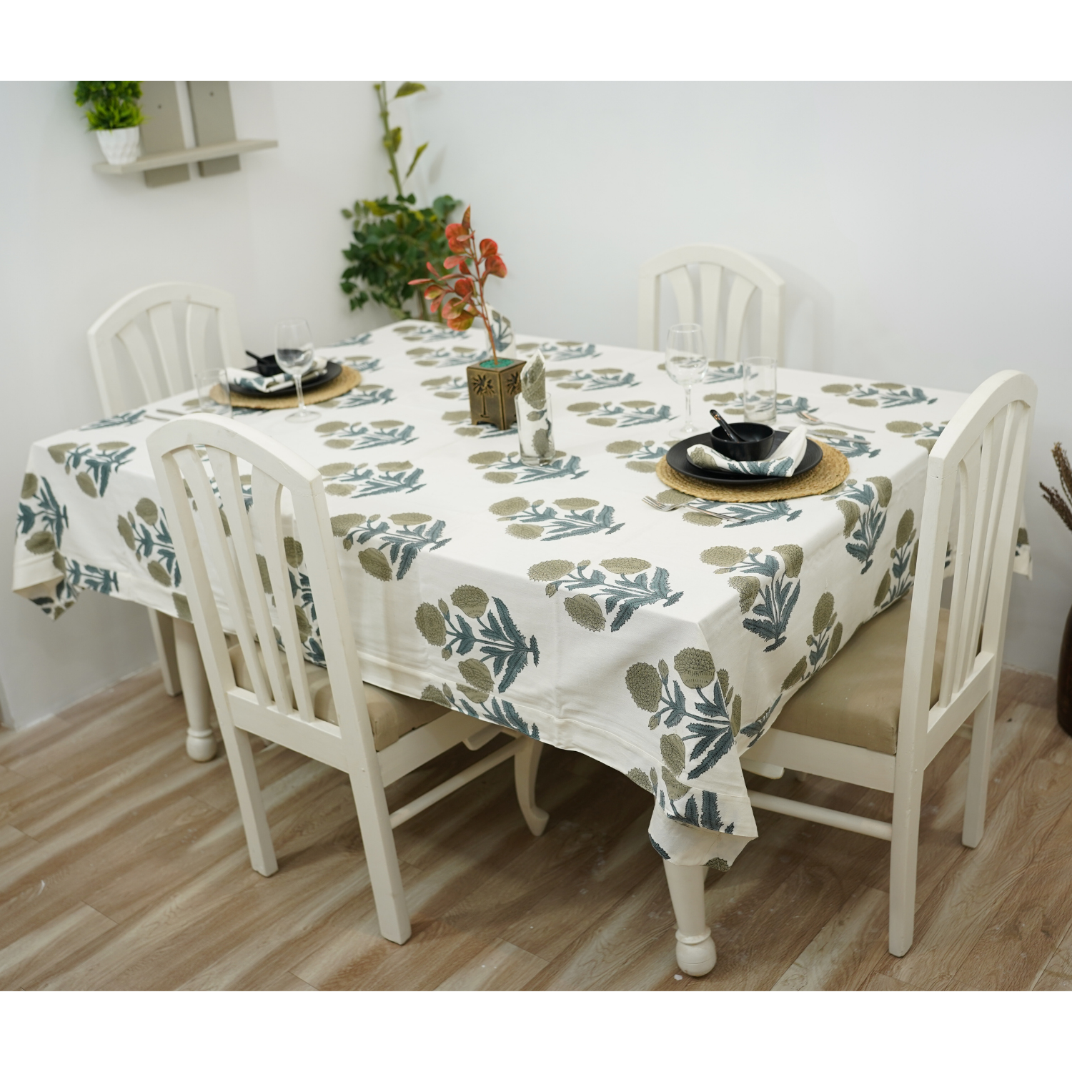 Thick Cotton White Table Cloth-Badshah