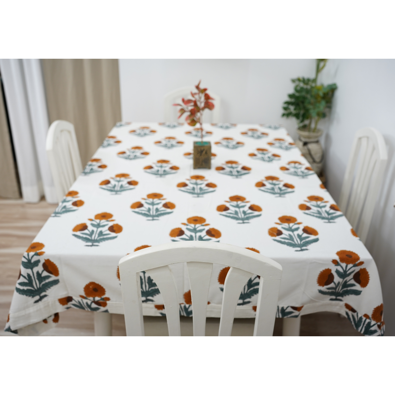 Thick Cotton White Table Cloth-Badshah