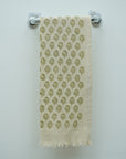 Handmade Cotton Block Printed Kitchen Hand Towels - Murli Green By Fabdivine