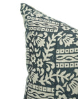 Block print Pure Linen throw pillow cover- MUMTAJ - Fabdivine